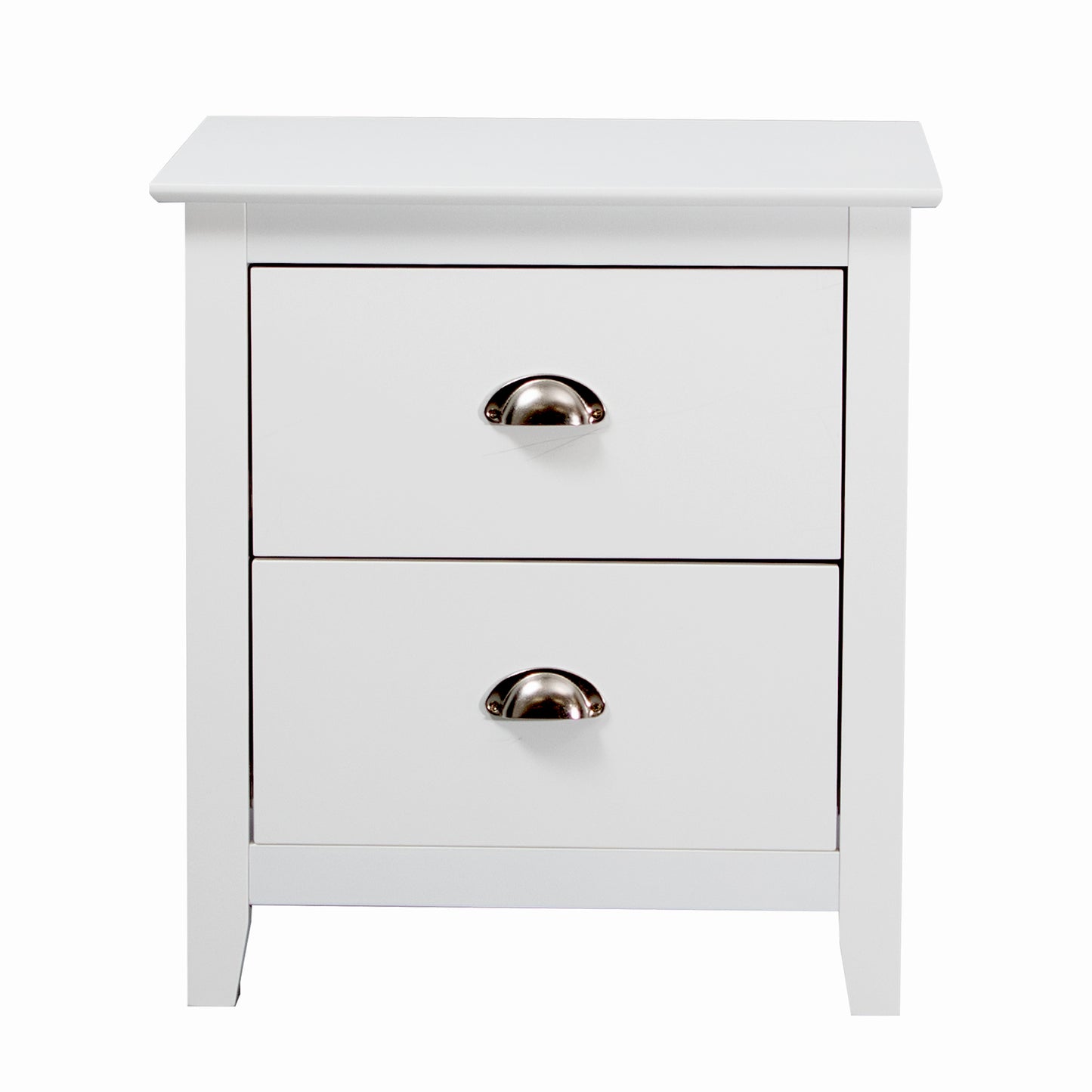 Costway White 2 Drawer Bedside Table