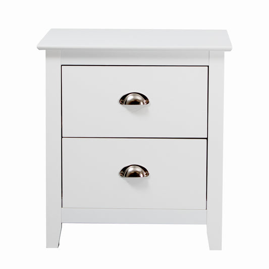 Costway White 2 Drawer Bedside Table