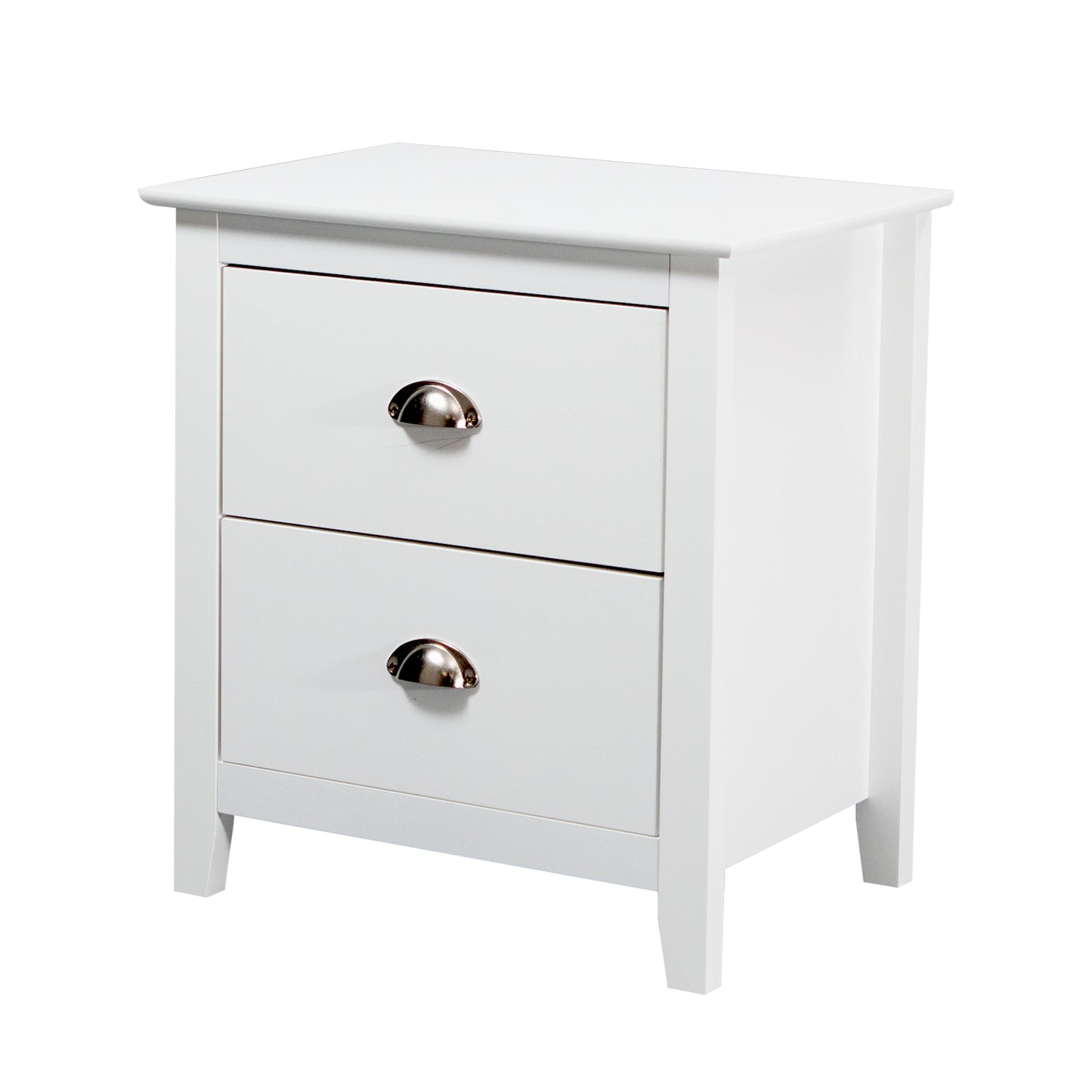 Costway White 2 Drawer Bedside Table