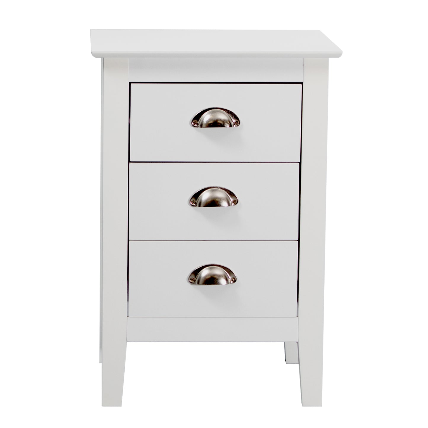 Costway White 3 Drawer Bedside Table