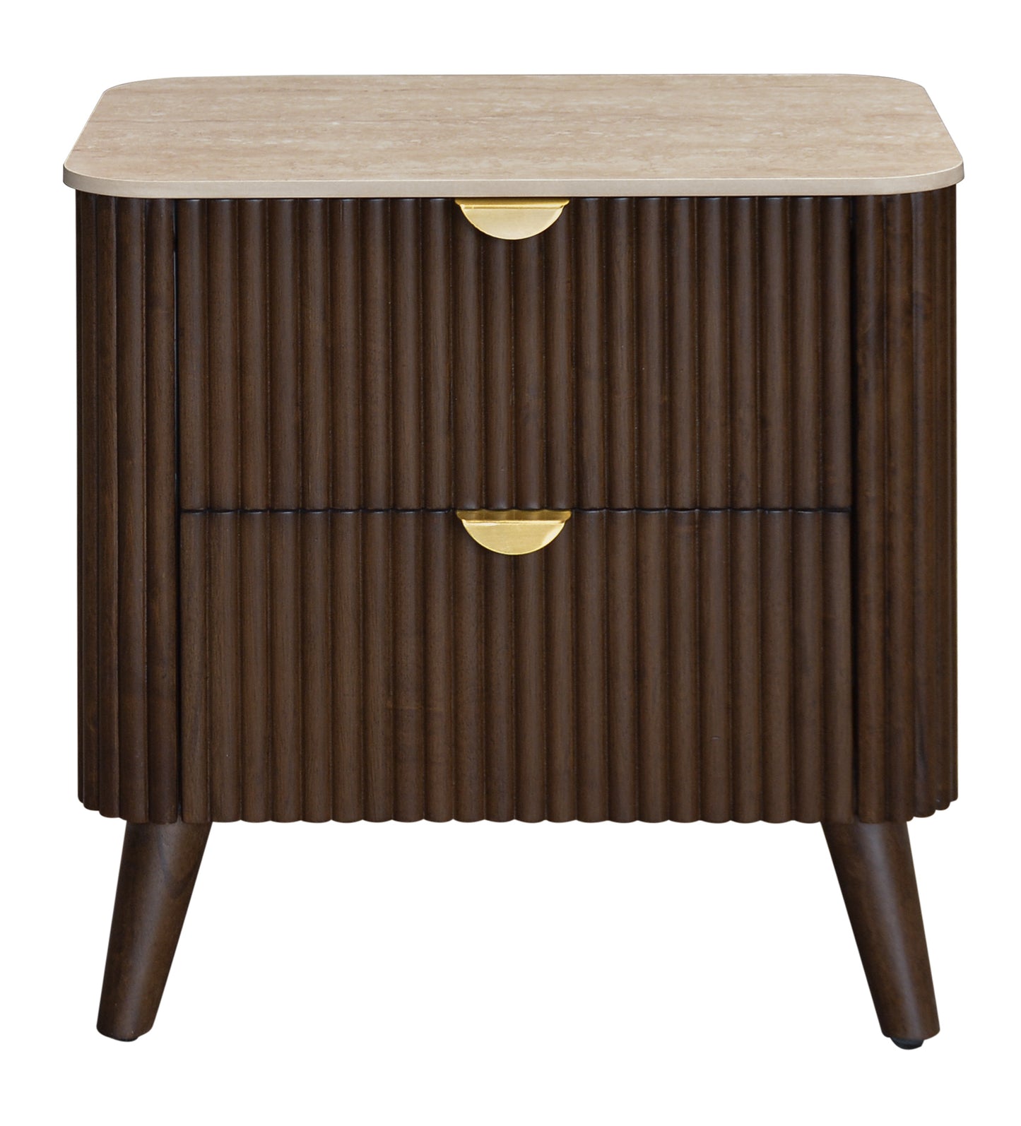 Cotswold Walnut 2 Drawer Bedside Table