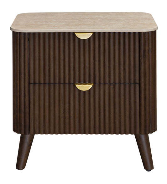 Cotswold Walnut 2 Drawer Bedside Table