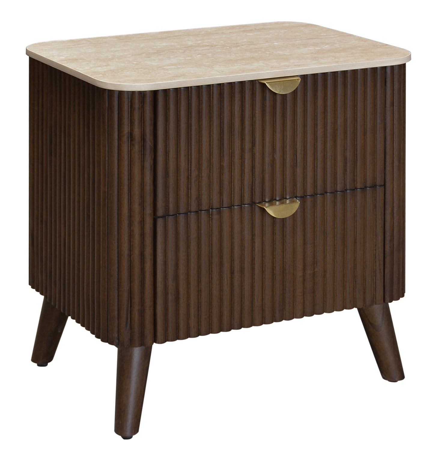 Cotswold Walnut 2 Drawer Bedside Table