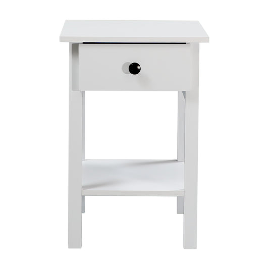 Declan White 1 Drawer Bedside Table