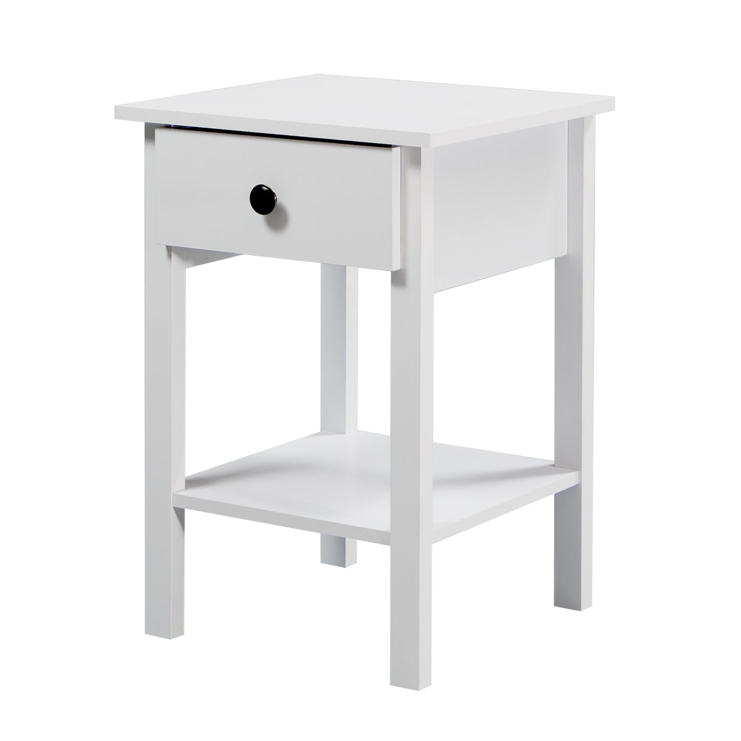 Declan White 1 Drawer Bedside Table