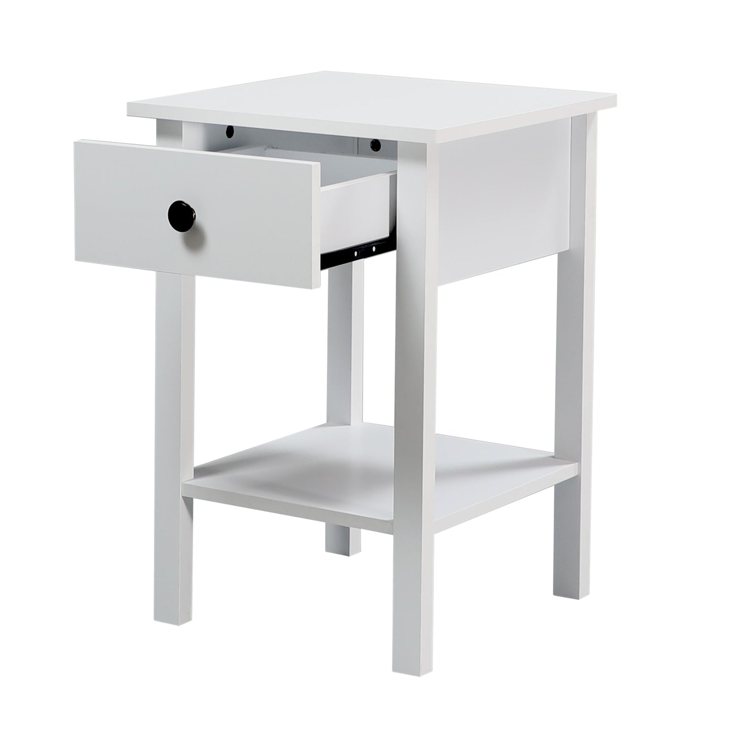 Declan White 1 Drawer Bedside Table