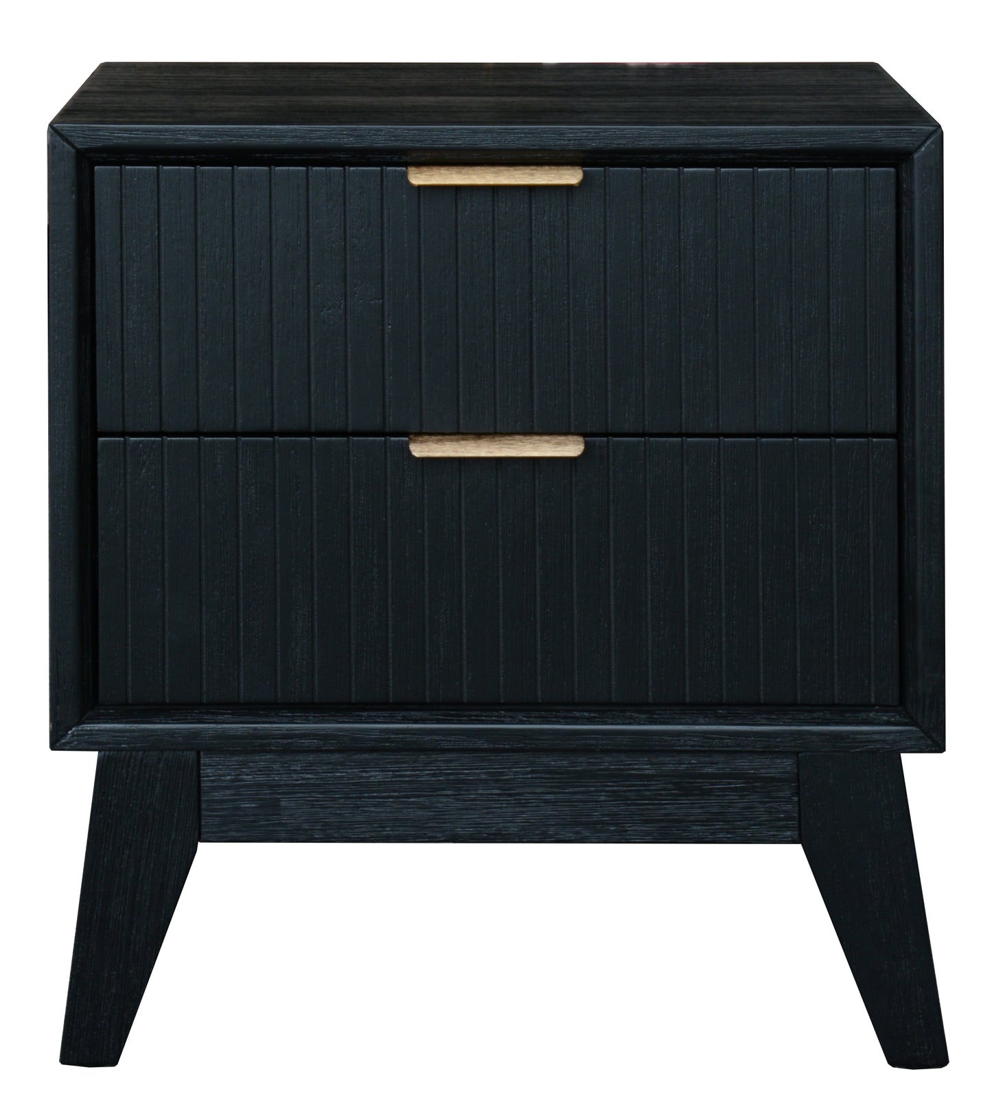 Ella Brushed Black 2 Drawer bedside Table