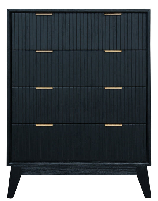 Ella Brushed Black 4 drawer Tallboy