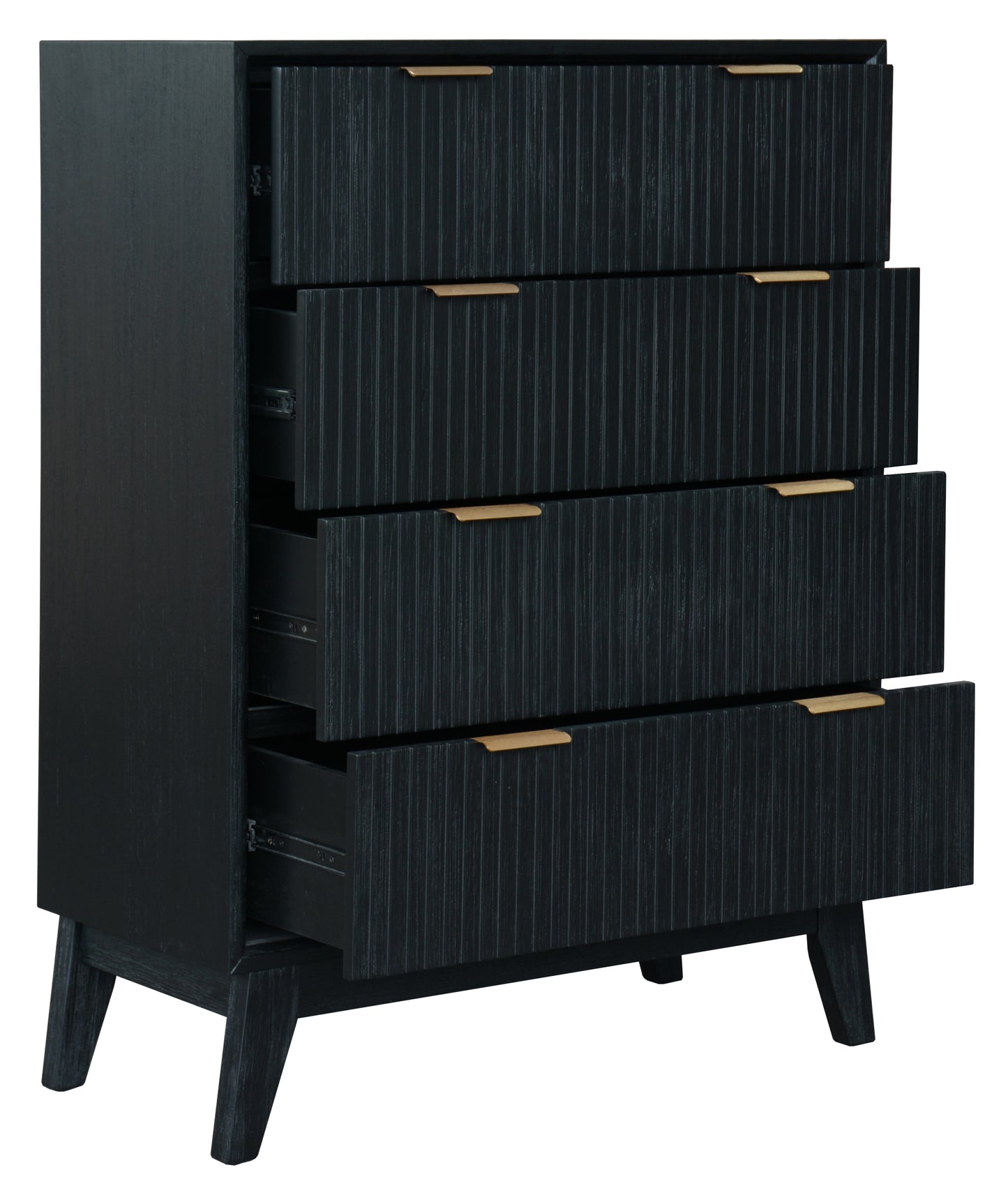 Ella Brushed Black 4 drawer Tallboy