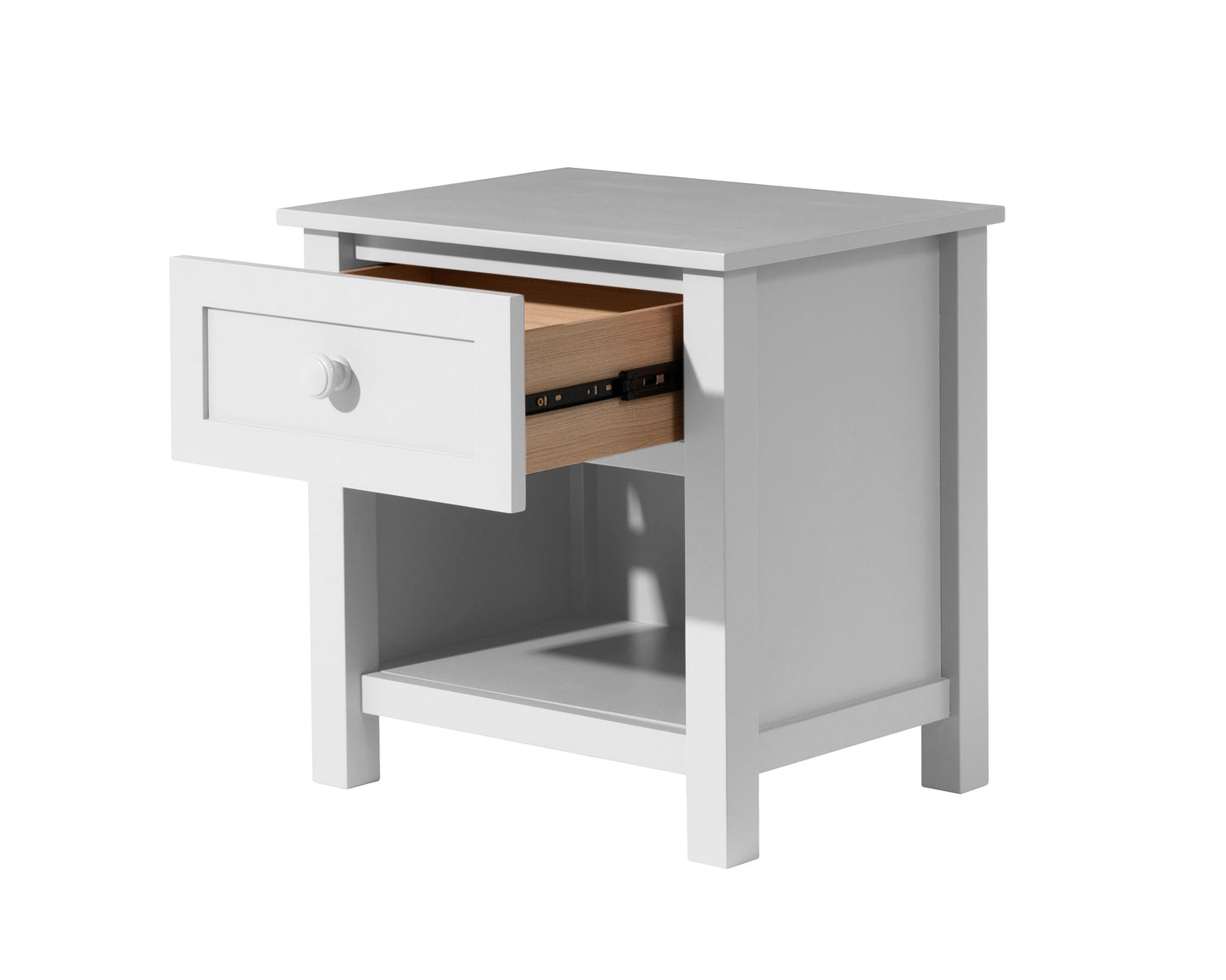 Jesse White 1 Drawer/Shelf Bedside Table