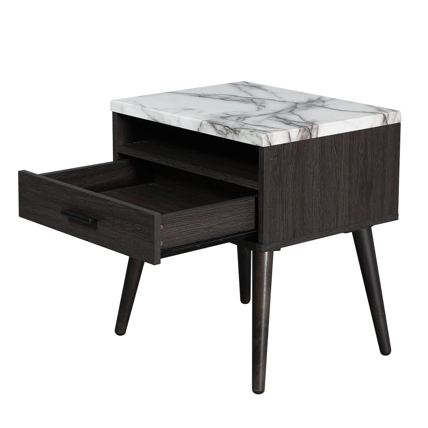 Marcello Espresso 1 Drawer Bedside Table