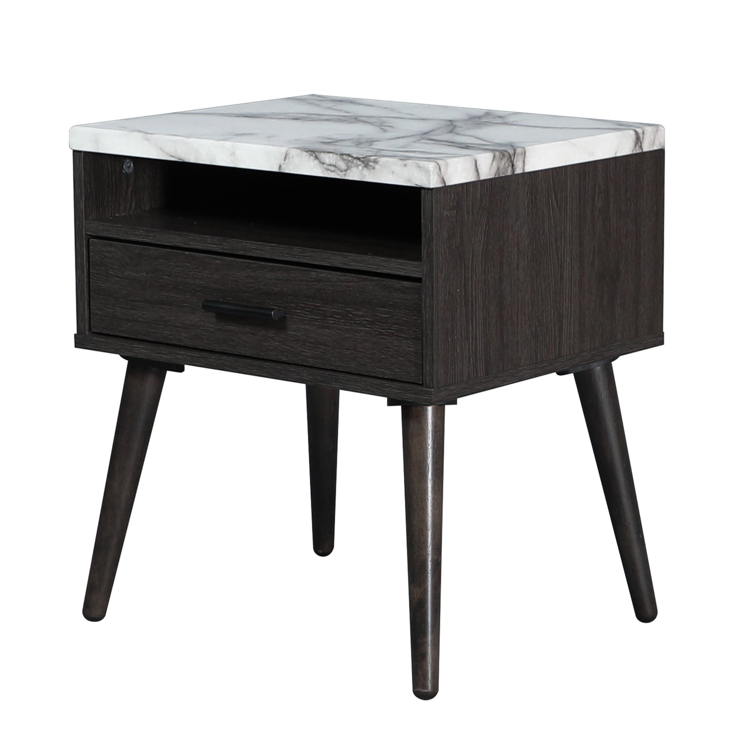 Marcello Espresso 1 Drawer Bedside Table