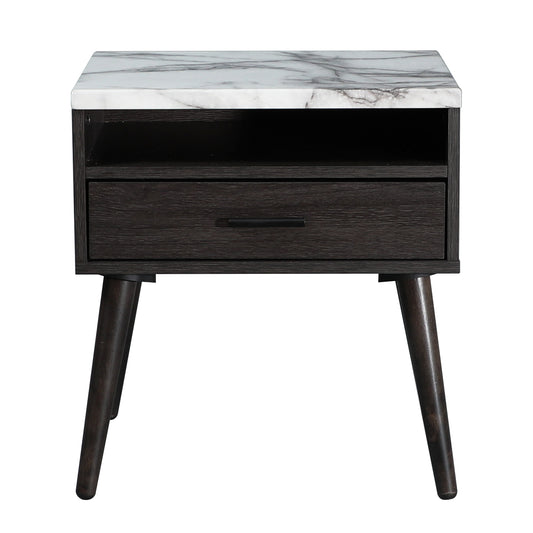 Marcello Espresso 1 Drawer Bedside Table