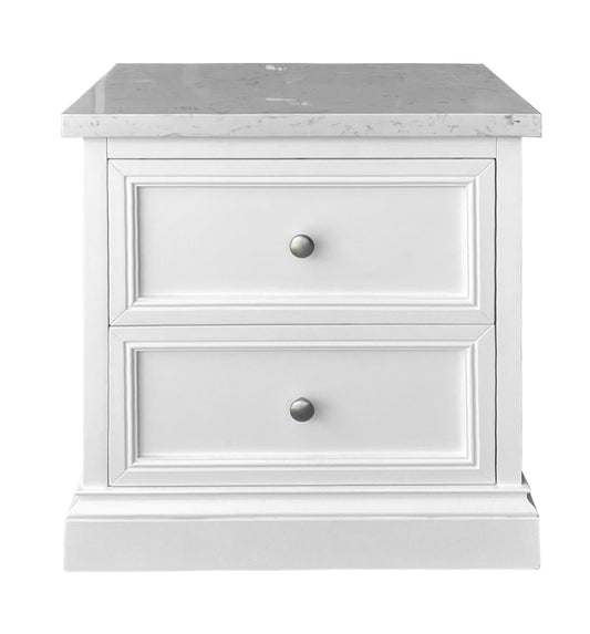 Texon White 2 Drawer Bedside Table