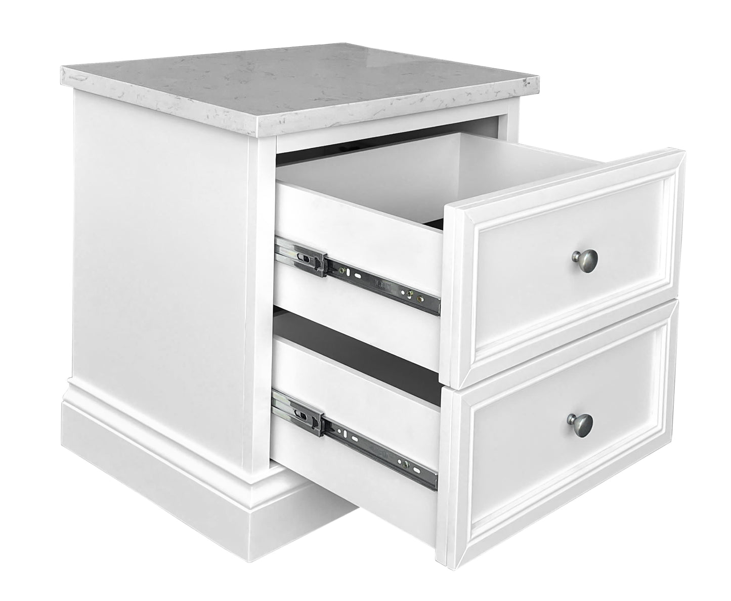 Texon White 2 Drawer Bedside Table