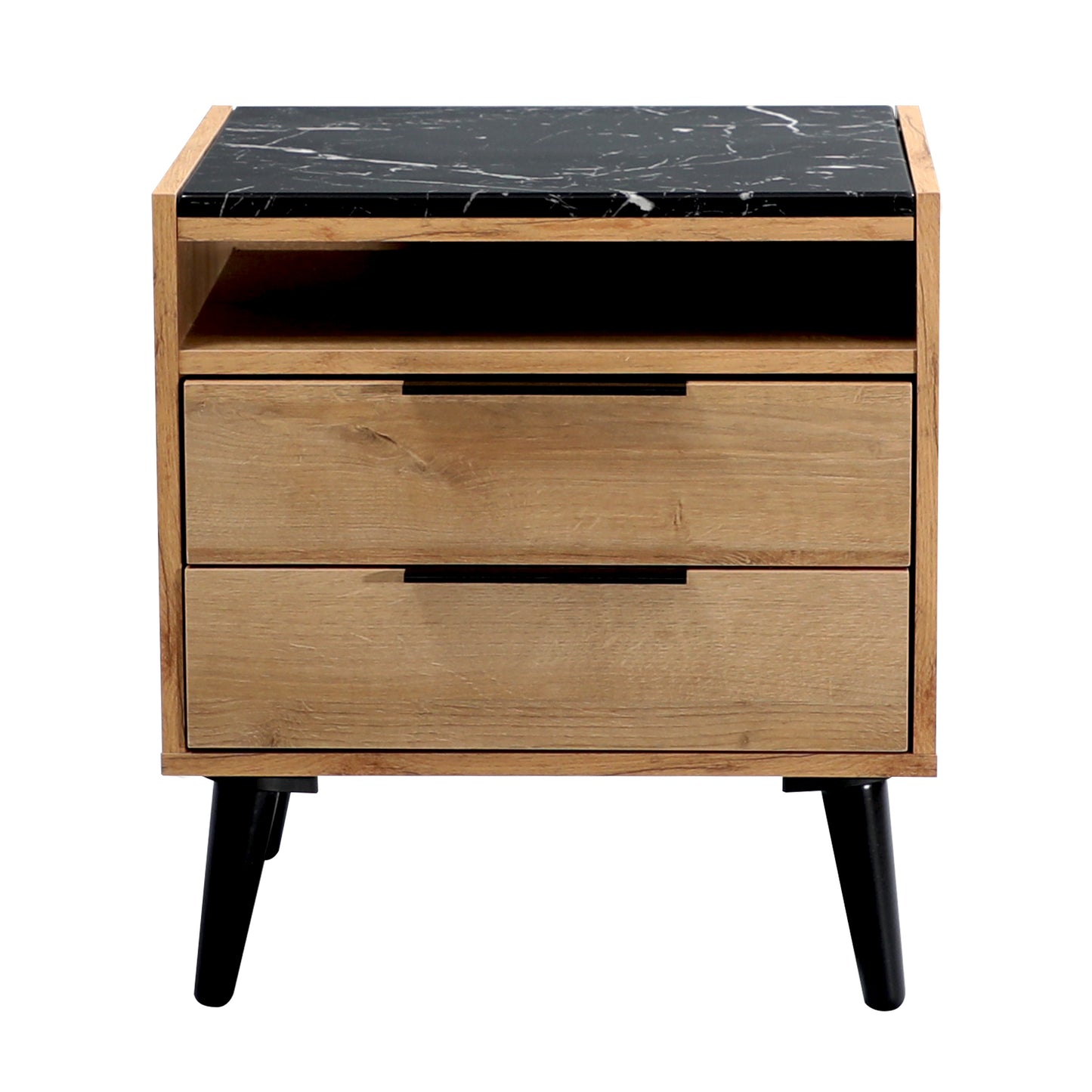Thelma Mango Oak 2 Drawer Bedside Table