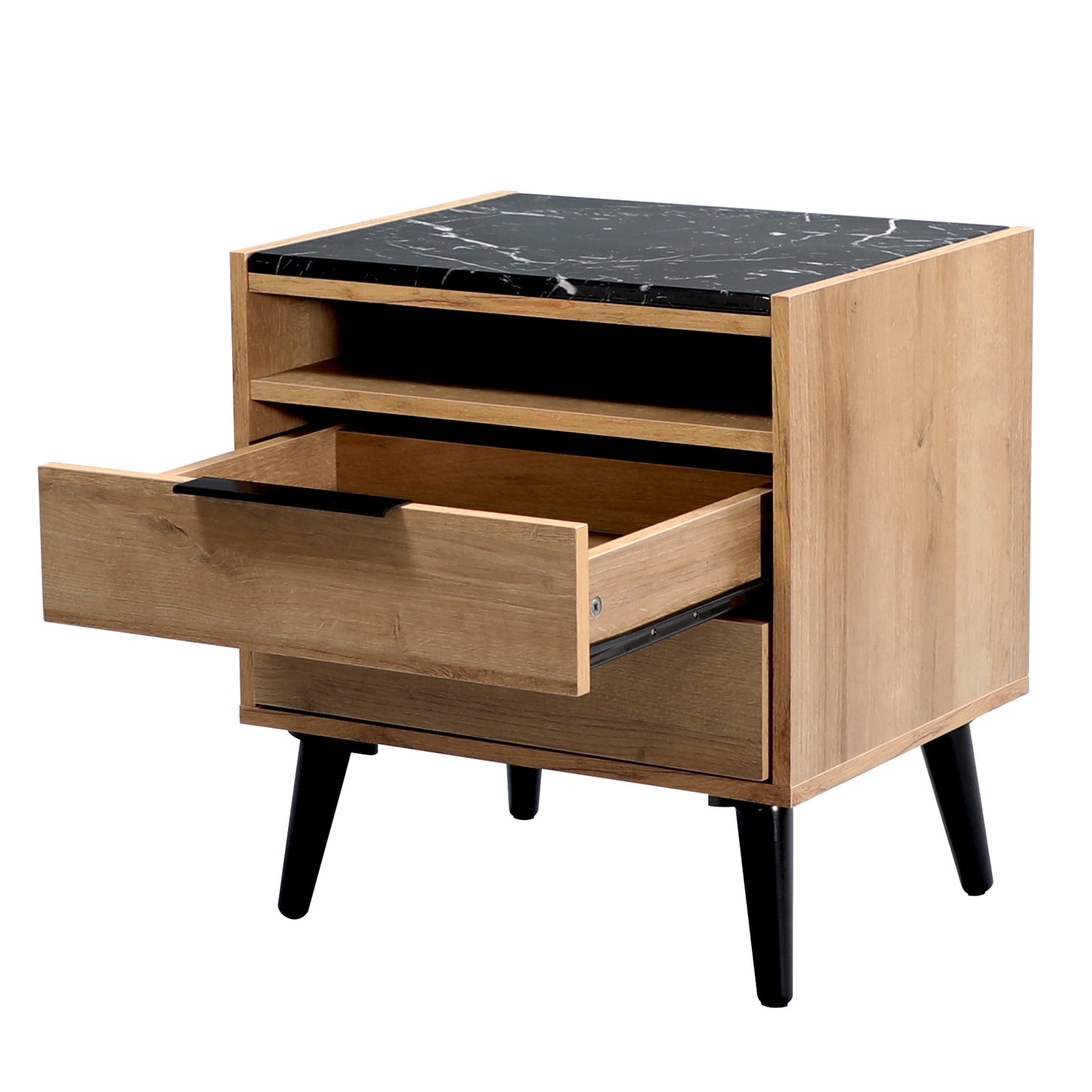 Thelma Mango Oak 2 Drawer Bedside Table