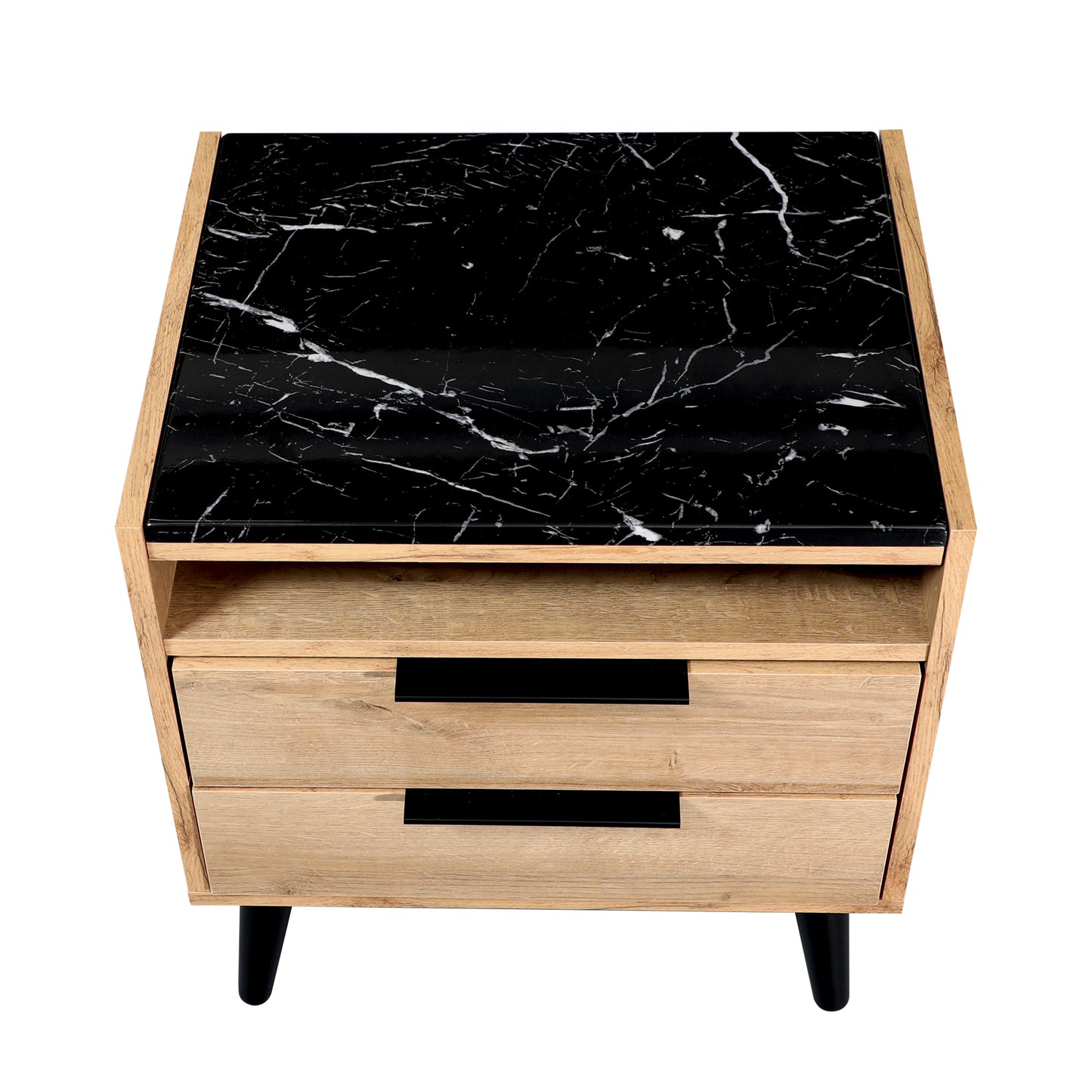 Thelma Mango Oak 2 Drawer Bedside Table