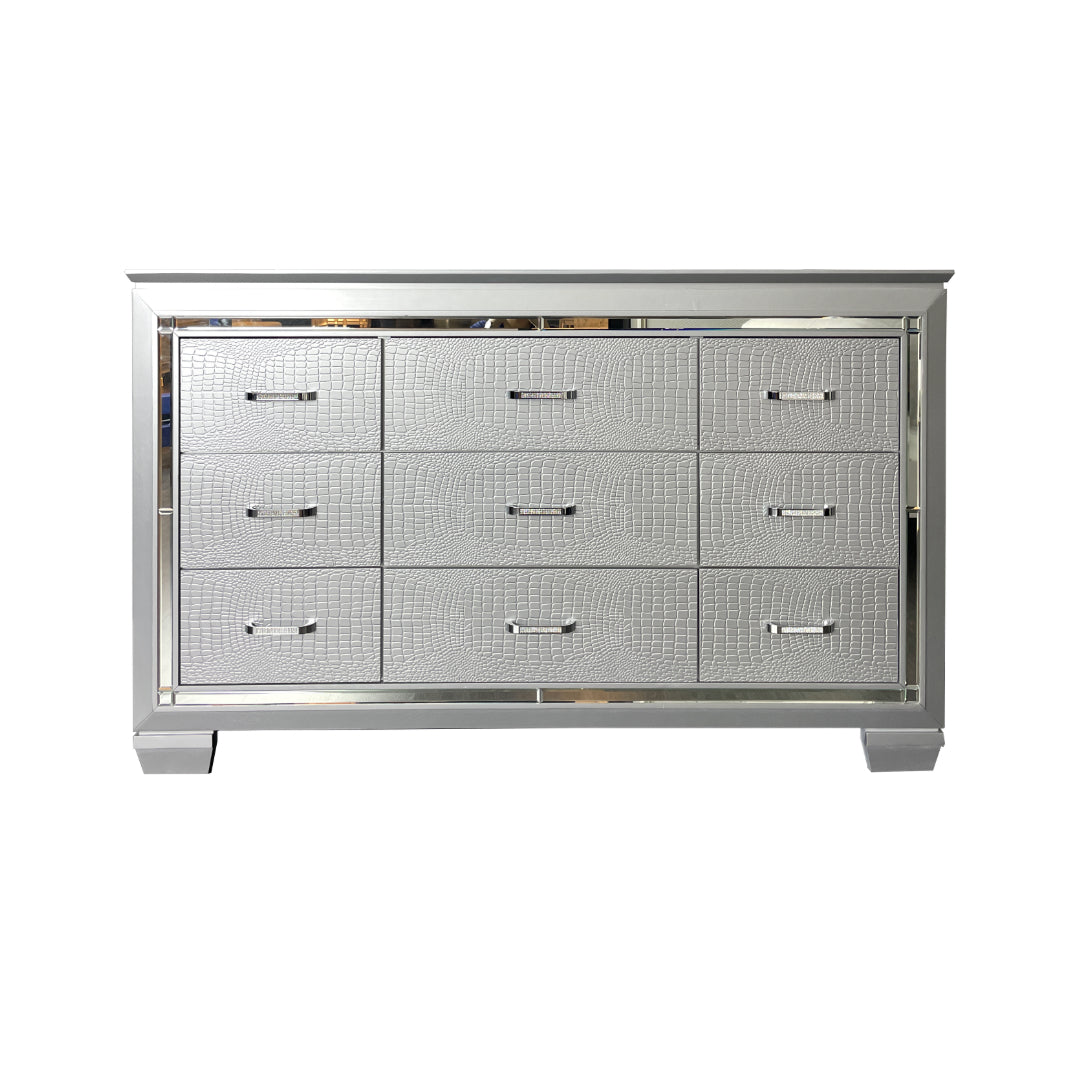 Veronica Silver 9 Drawer Dresser