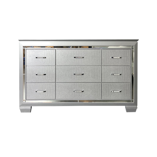 Veronica Silver 9 Drawer Dresser
