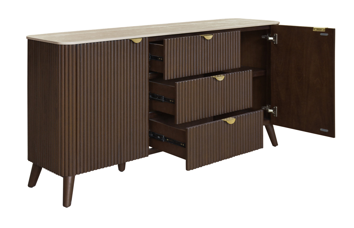 Cotswold Walnut 3 Drawer/2 Door Buffet