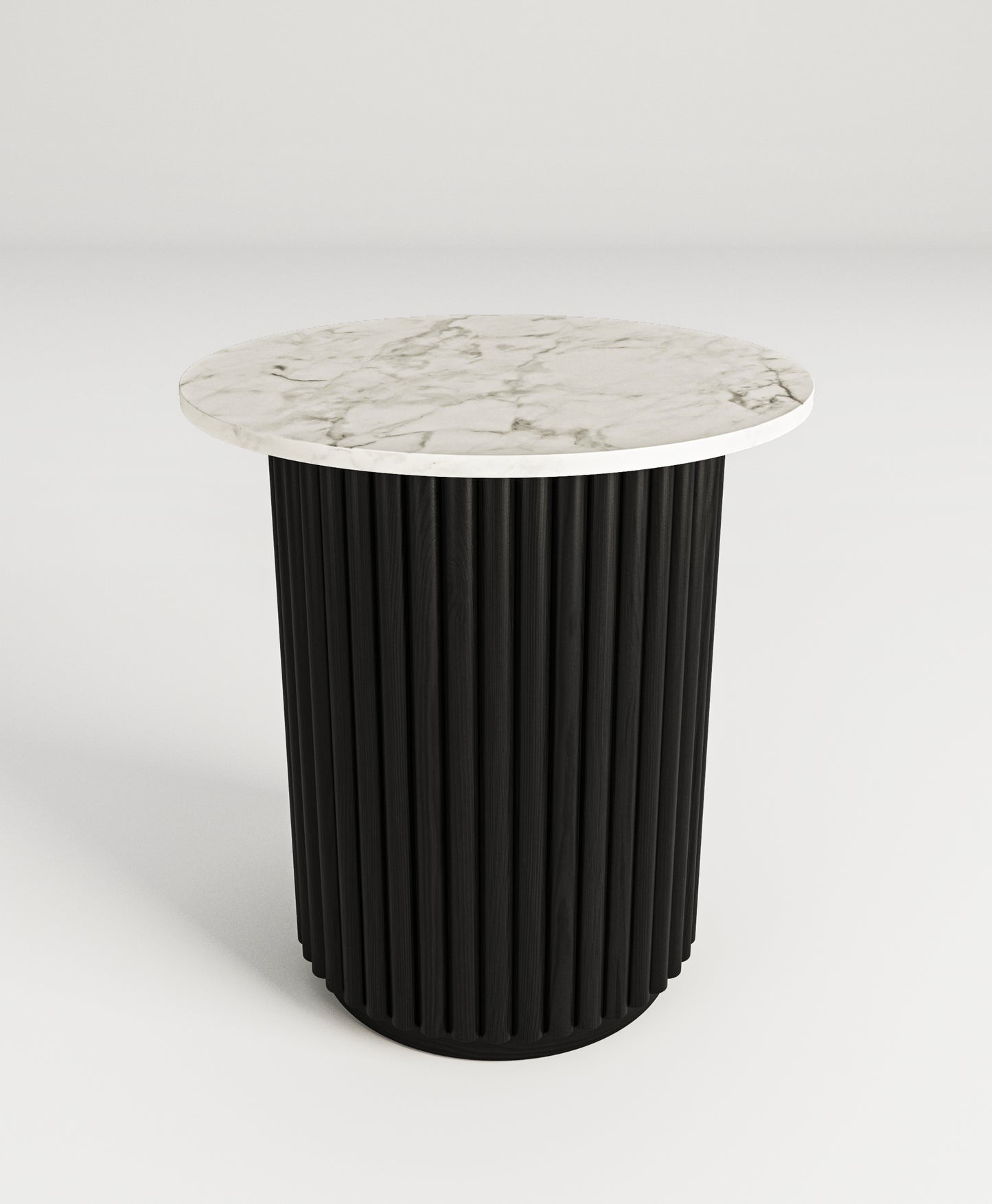 NILE MARBLE LAMP TABLE 50DIAX55CM-BLACK/WHT TOP