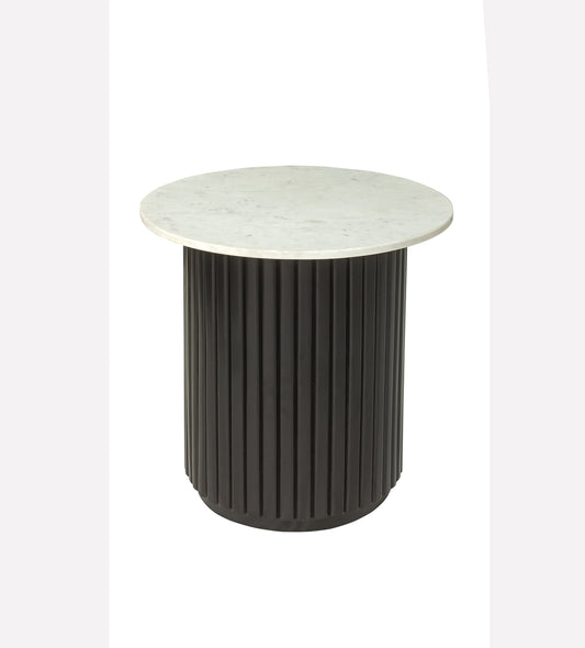 NILE MARBLE LAMP TABLE 50DIAX55CM-BLACK/WHT TOP
