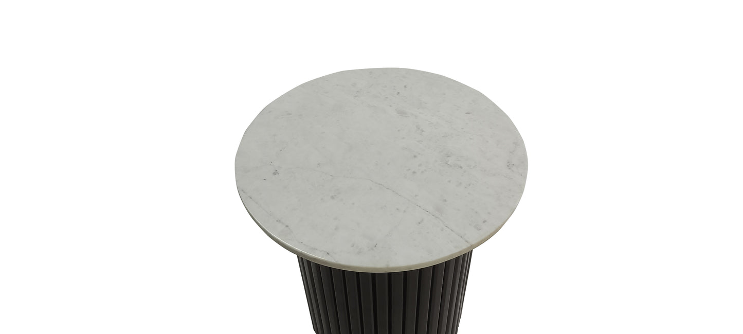 NILE MARBLE LAMP TABLE 50DIAX55CM-BLACK/WHT TOP