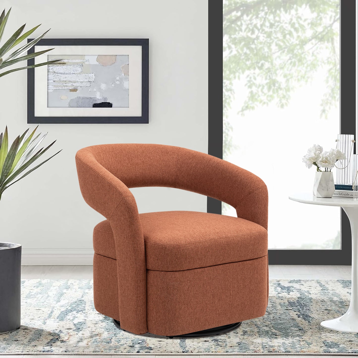 Raeley Rust Swivel Chair