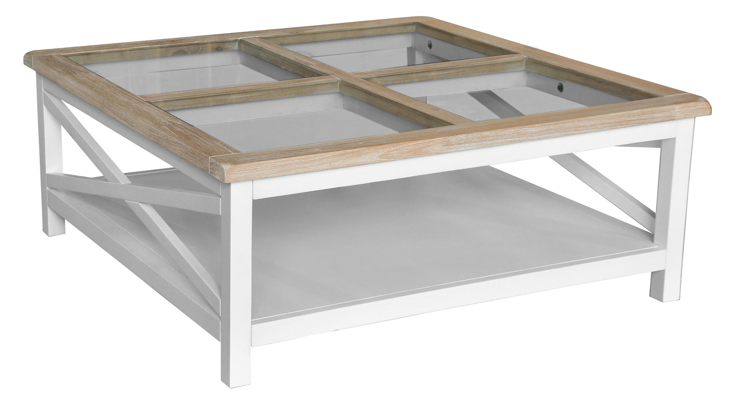 Shellwood Oak/White Square Coffee Table
