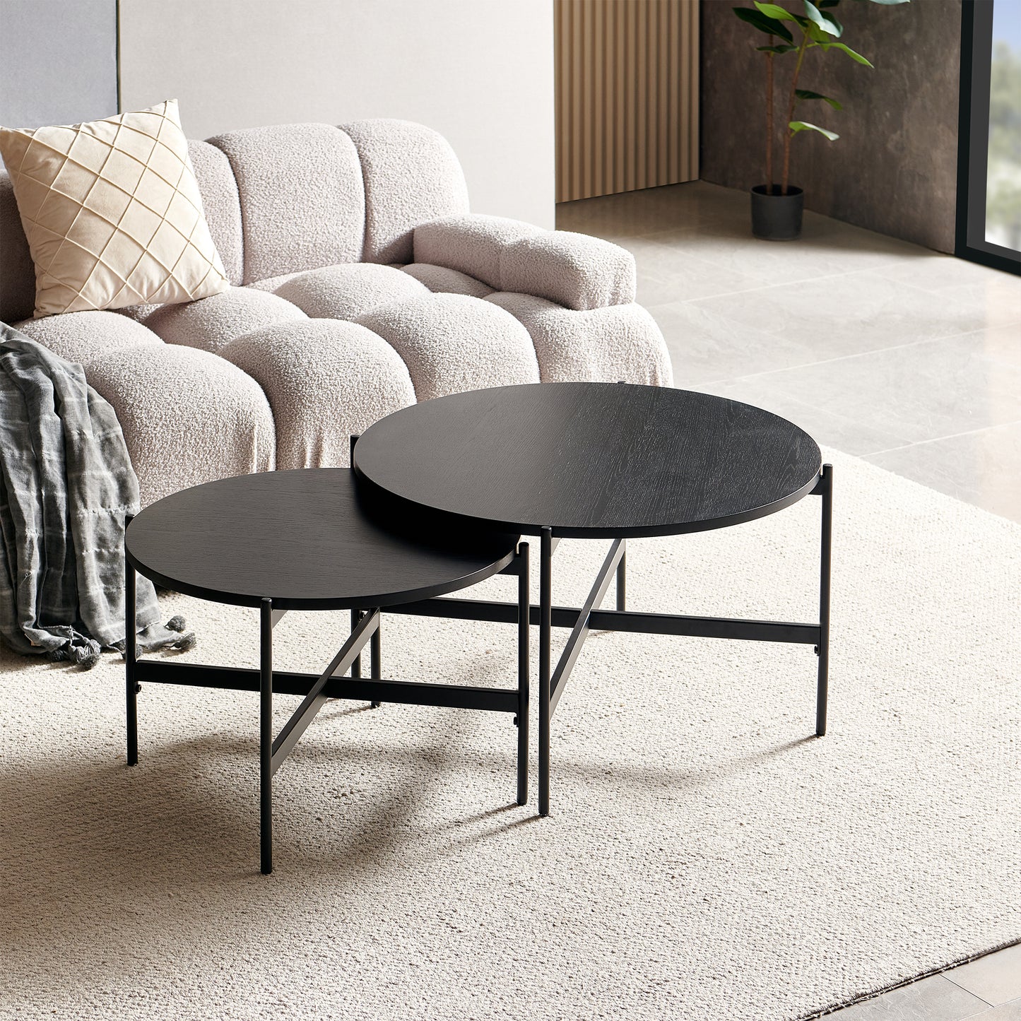 Stage Black 2 Piece Coffee Table Set