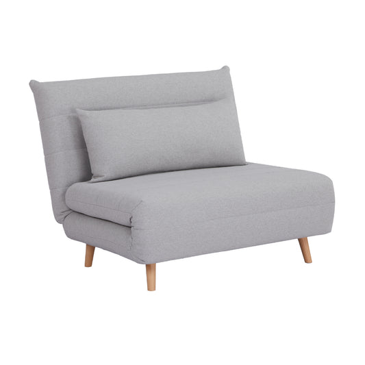 Audrey Light Grey Fabric Single Sofa Bed