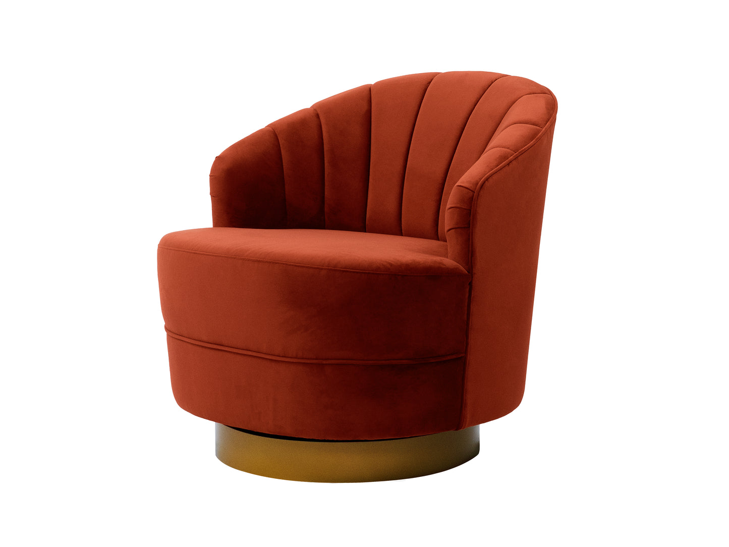 Valdes Rust Fabric Swivel Chair