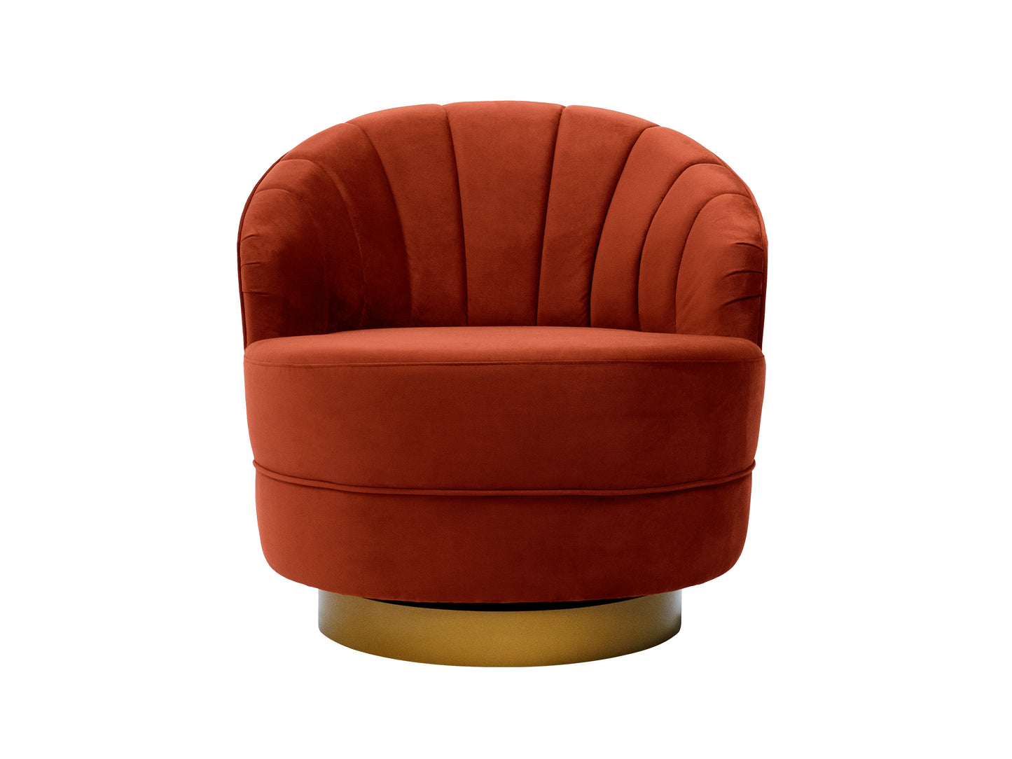 Valdes Rust Fabric Swivel Chair