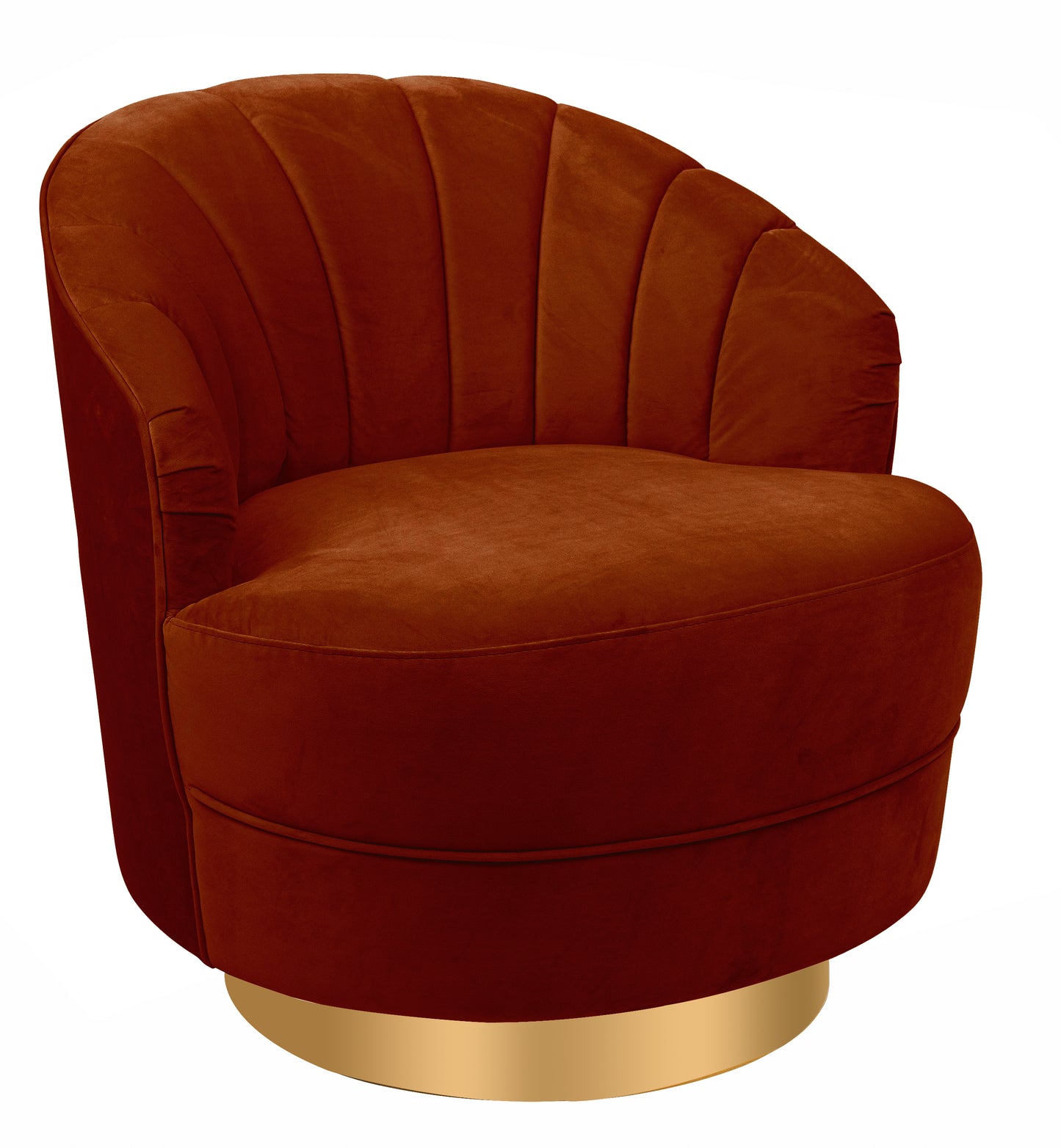 Valdes Rust Fabric Swivel Chair