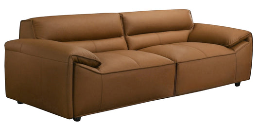 Zander Tan Leather 3 Seater Sofa