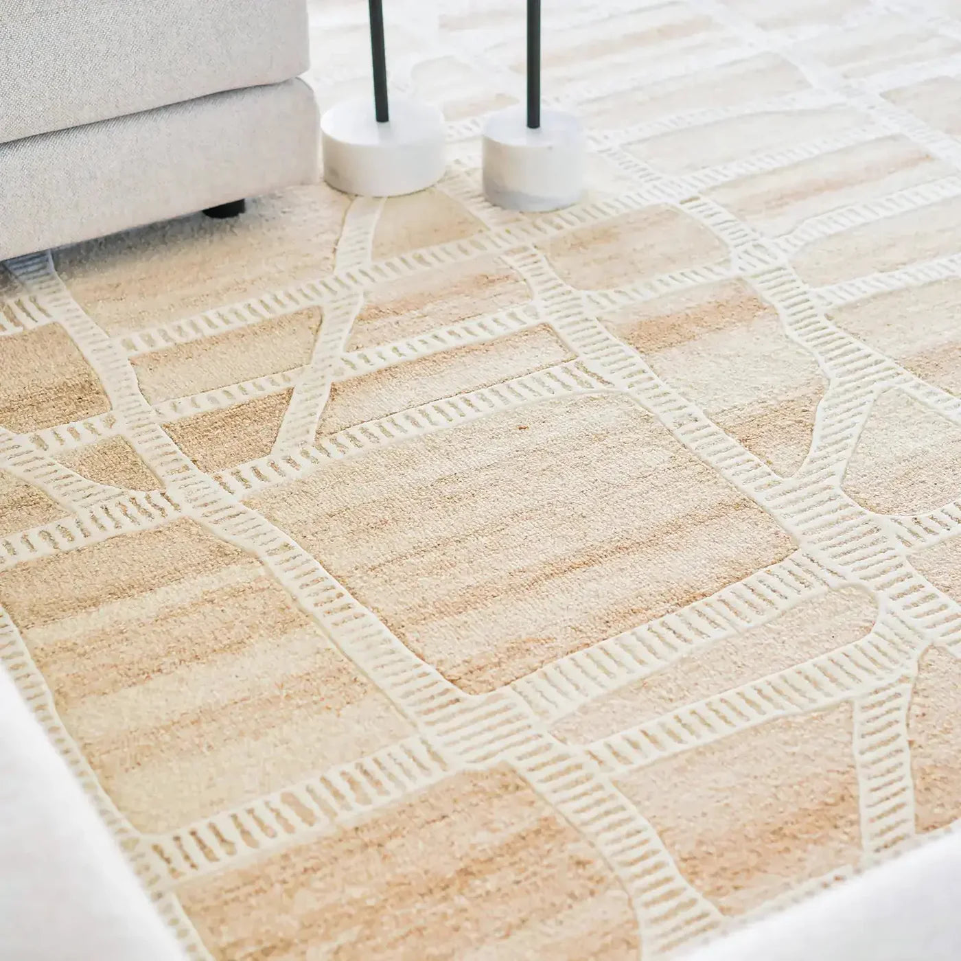 Wattle  Ivory  Beige  Wool  Rug