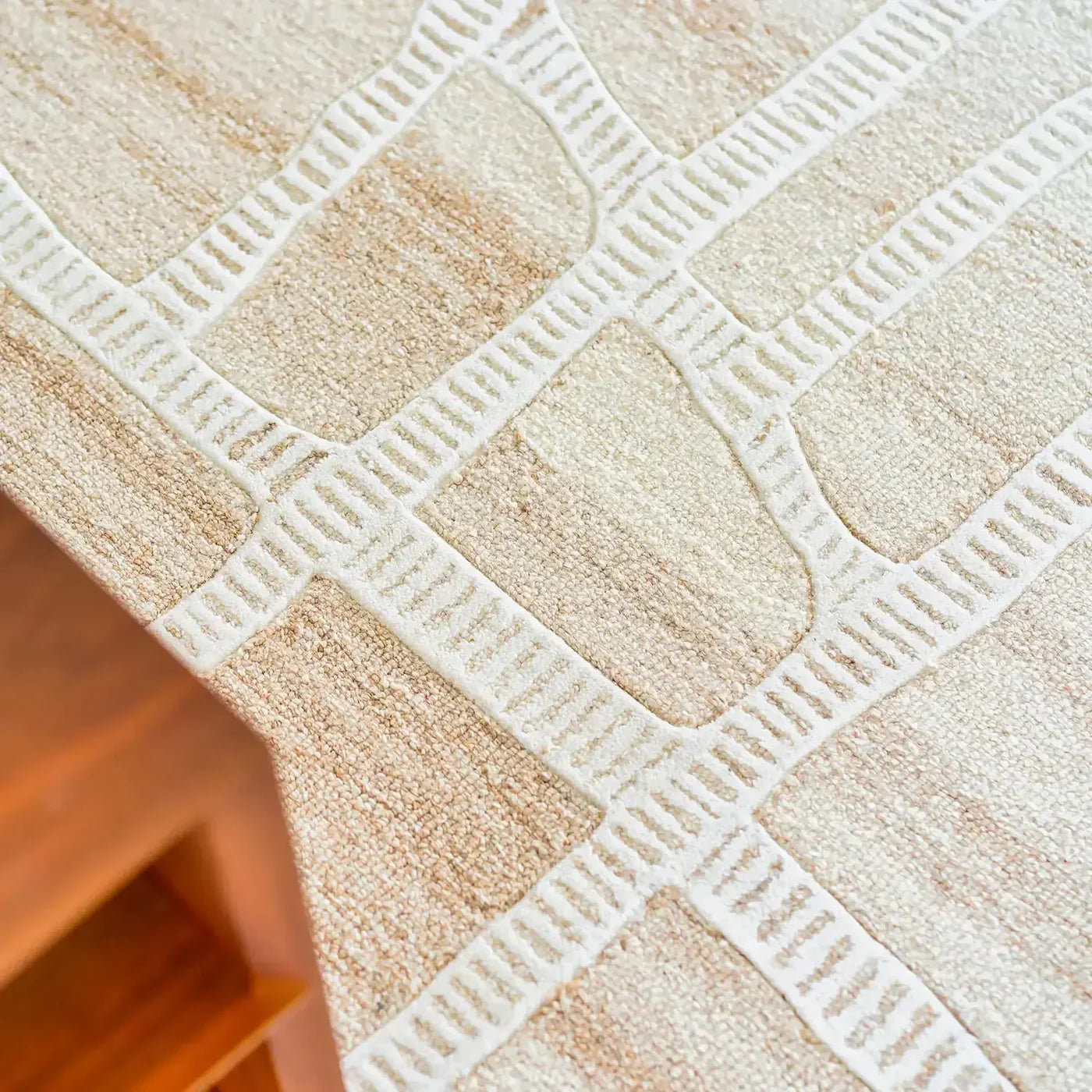 Wattle  Ivory  Beige  Wool  Rug