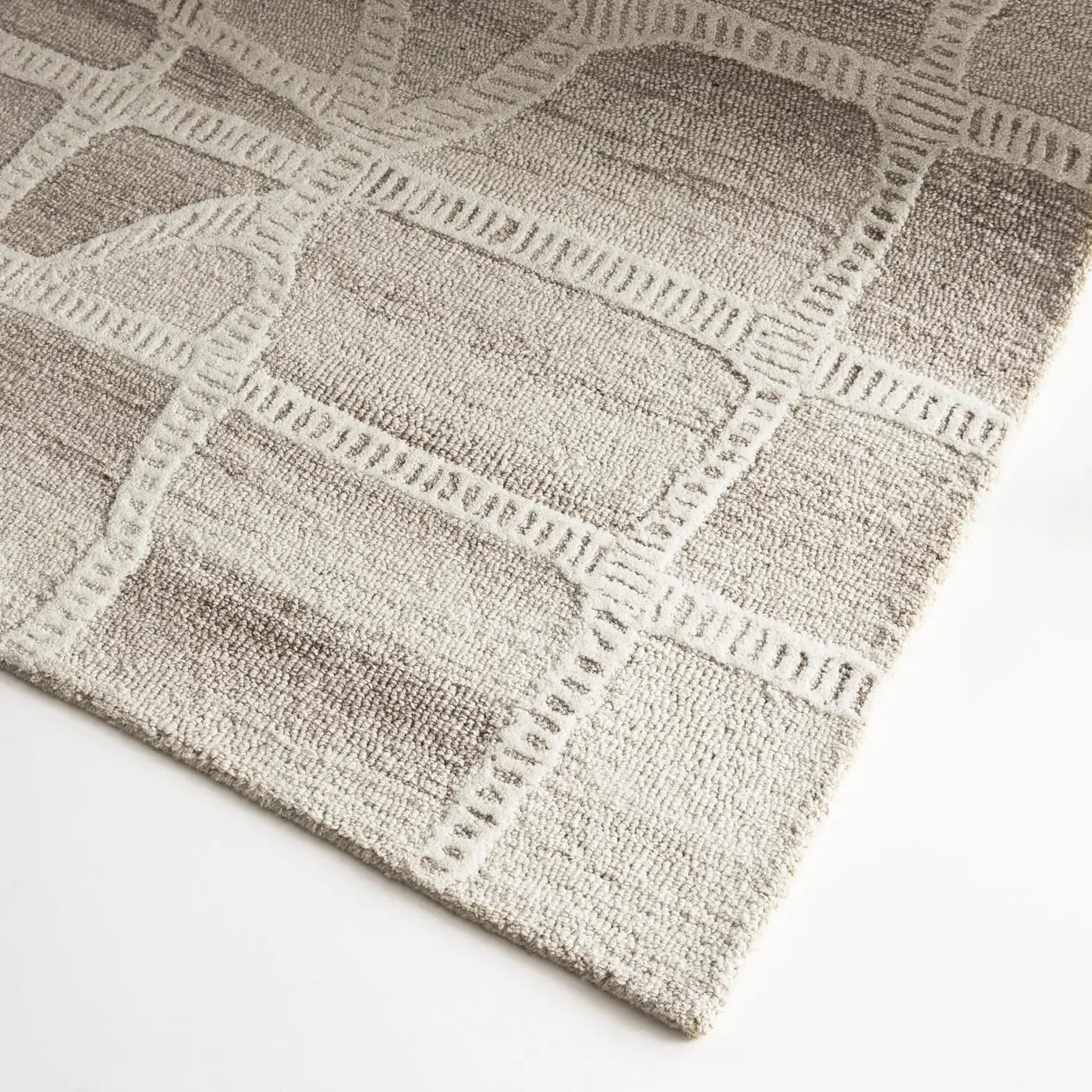 Wattle  Ivory  Beige  Wool  Rug