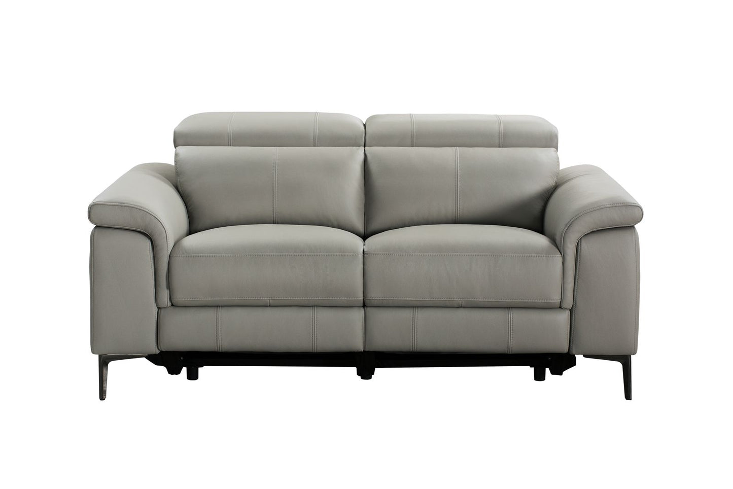 Kevin Taupe Leather 2 Seater Electric Recliner