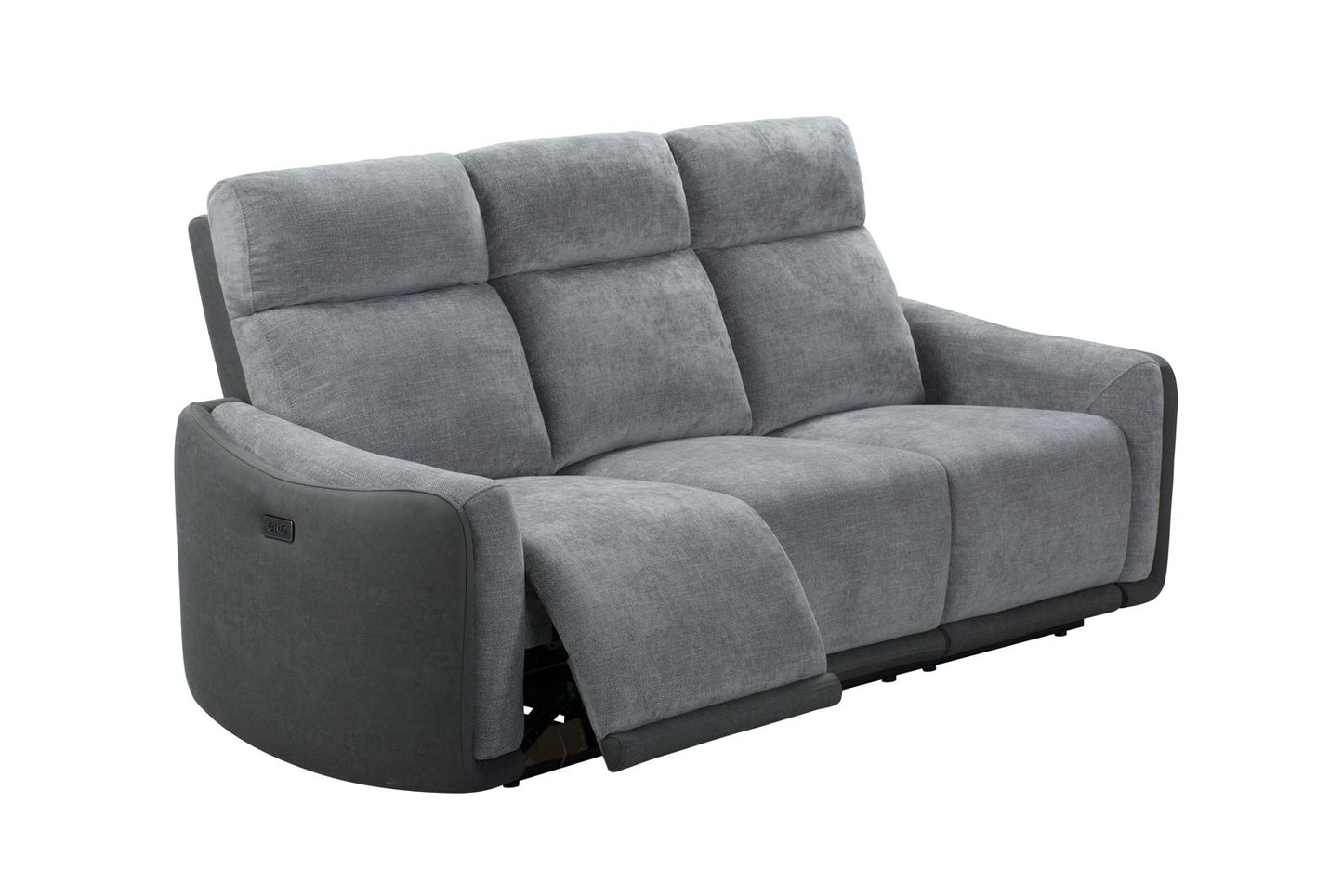 Momba Grey Fabric 3 Seater Electric Recliner