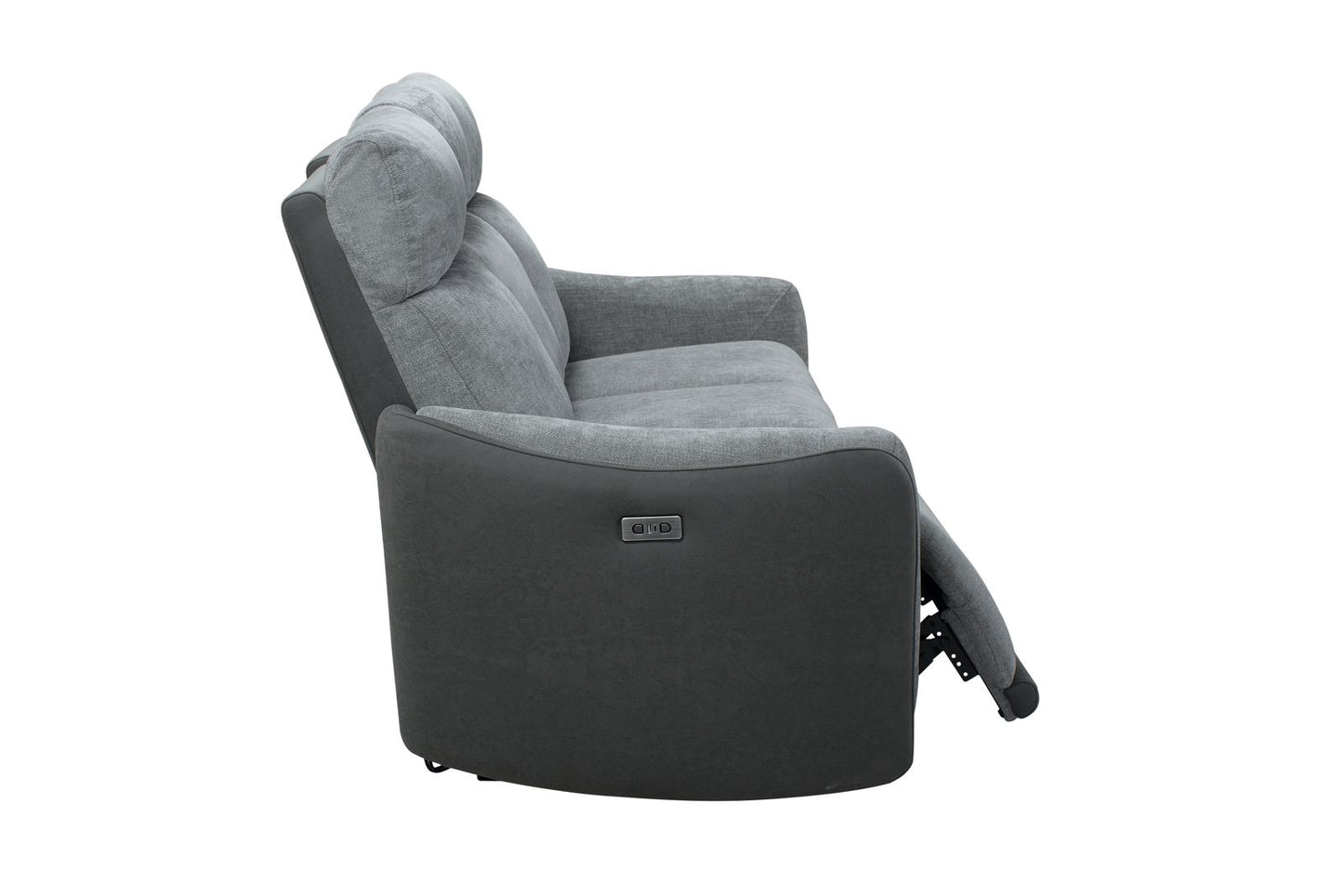 Momba Grey Fabric 3 Seater Electric Recliner