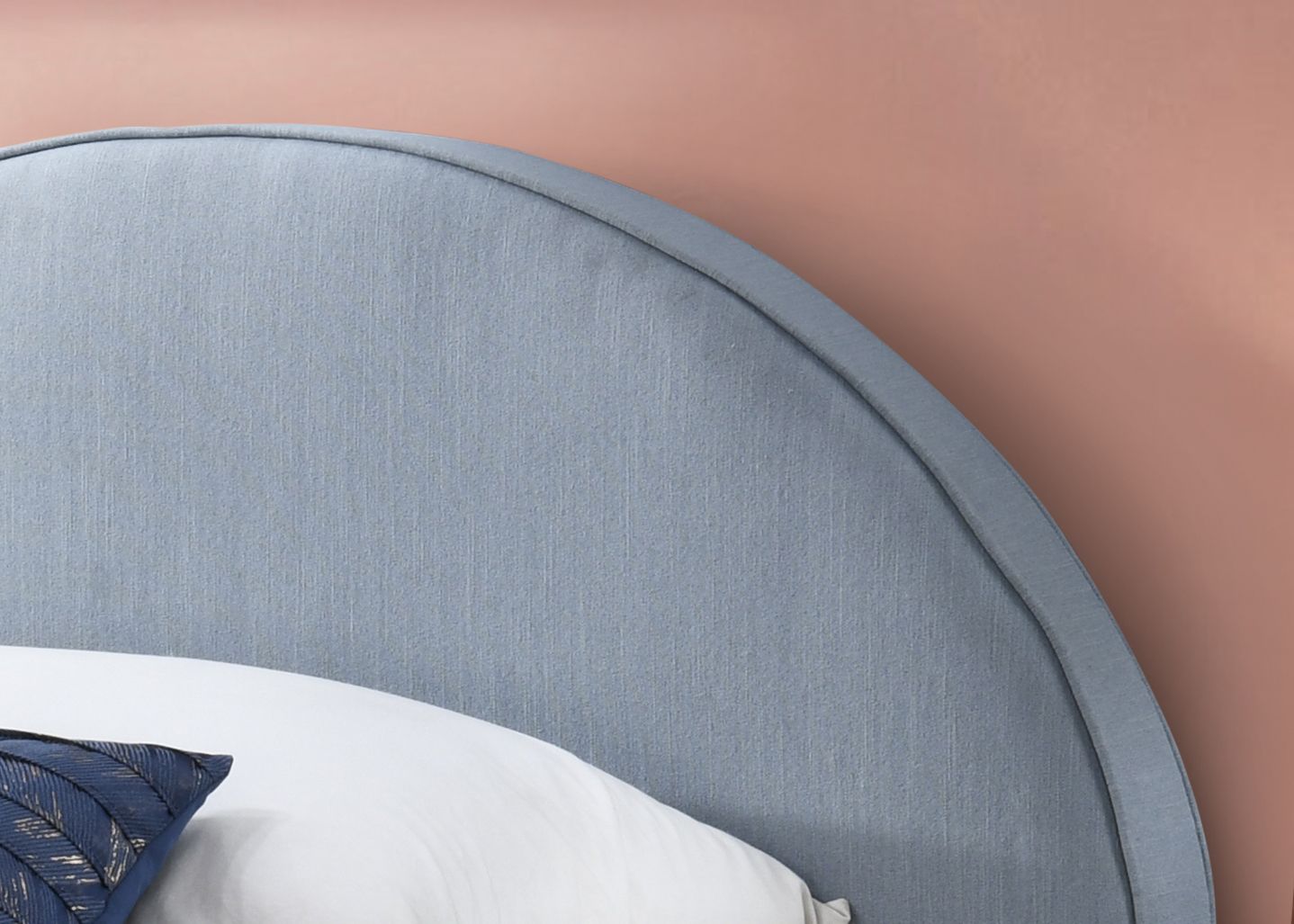 Alix Blue Fabric King Single Bed