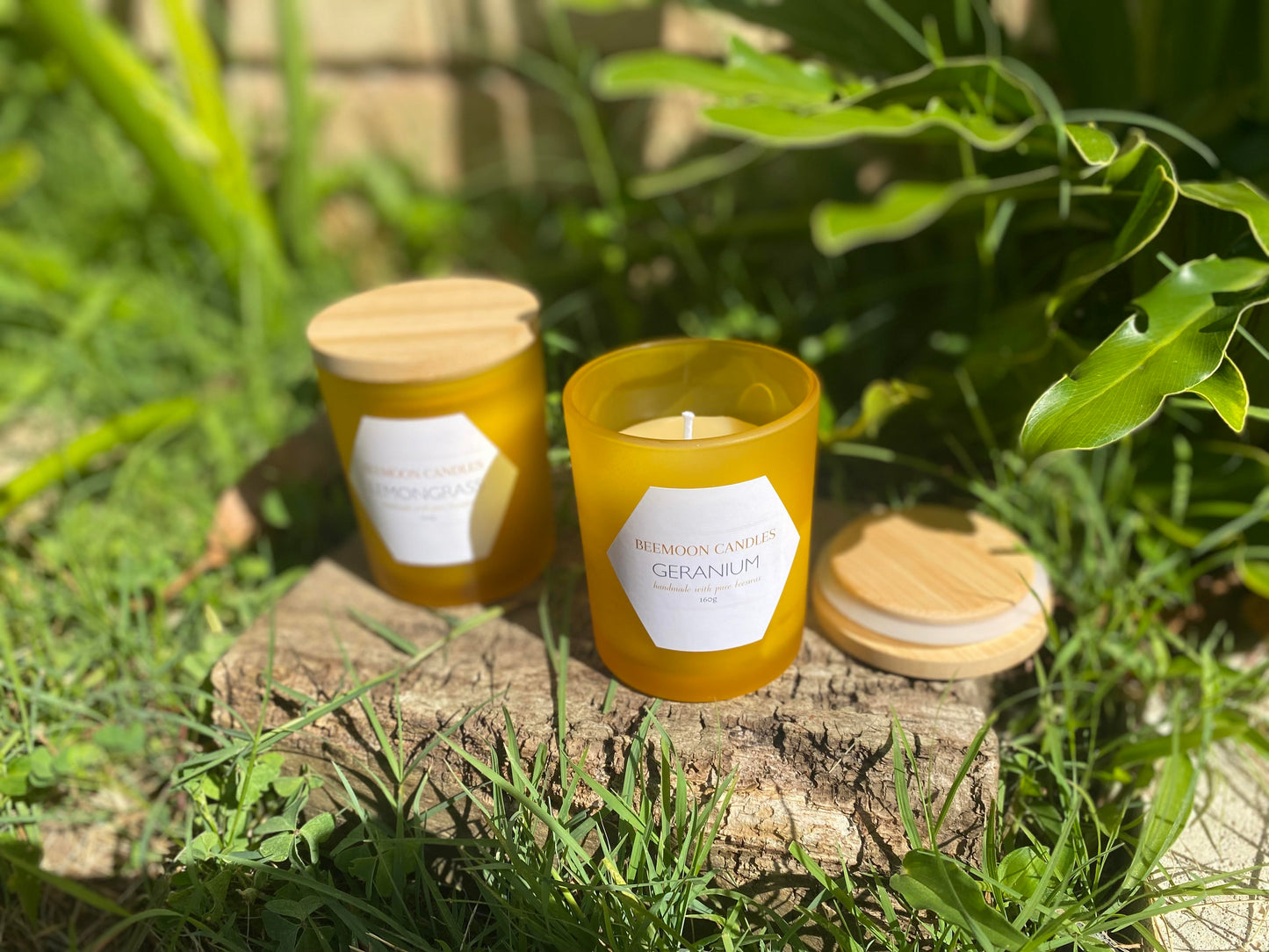 Beeswax Geranium Scented Candle