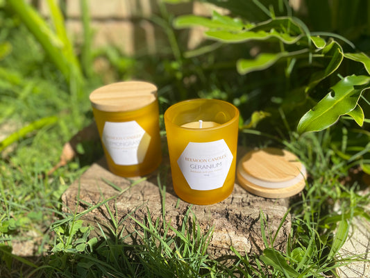Beeswax Geranium Scented Candle